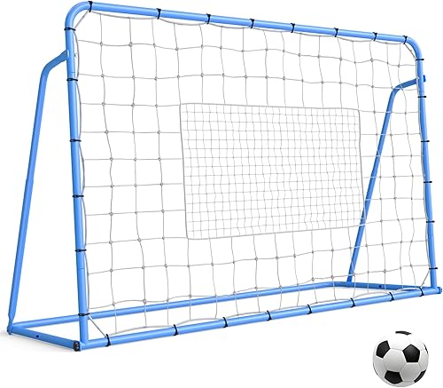GarveeLife 6X4 Ft Adjustable Soccer Rebounder Net, Heavy Duty Soccer Rebound Net with Iron Frame, Rust Resistant, Football Training Equipment for