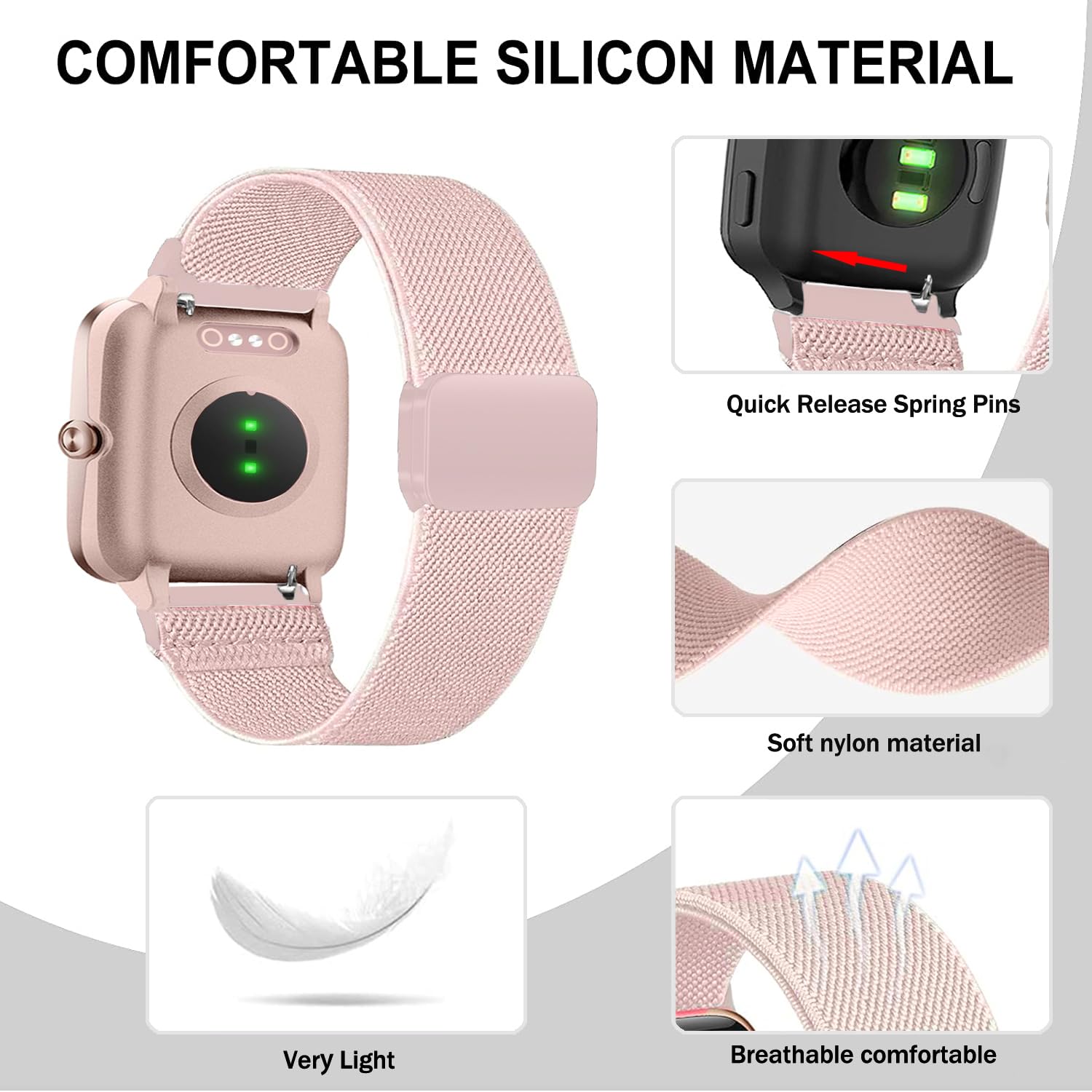 VELULYX Nylon Band Compatible Veryfit Smart Watch IDW19/IDW13/IDW16/IDW18 - Image 2