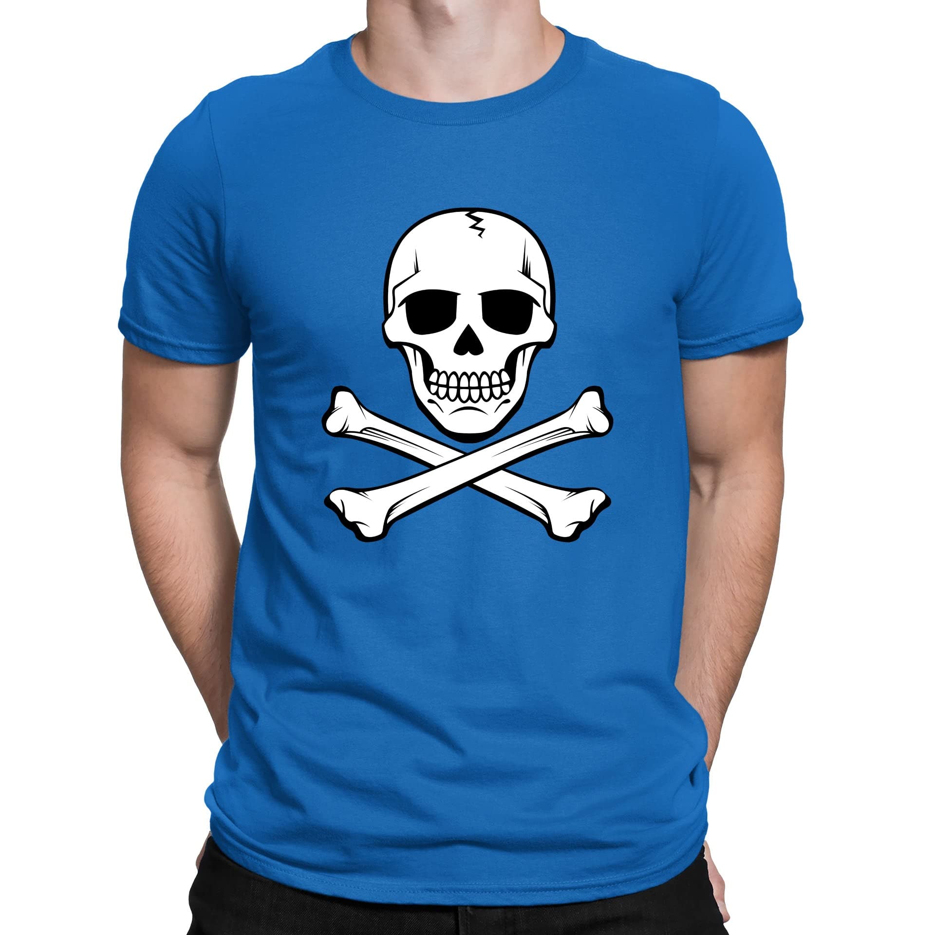 Flip Mens Skull and Crossbones Pirate T-Shirt Royal Blue (XXL)