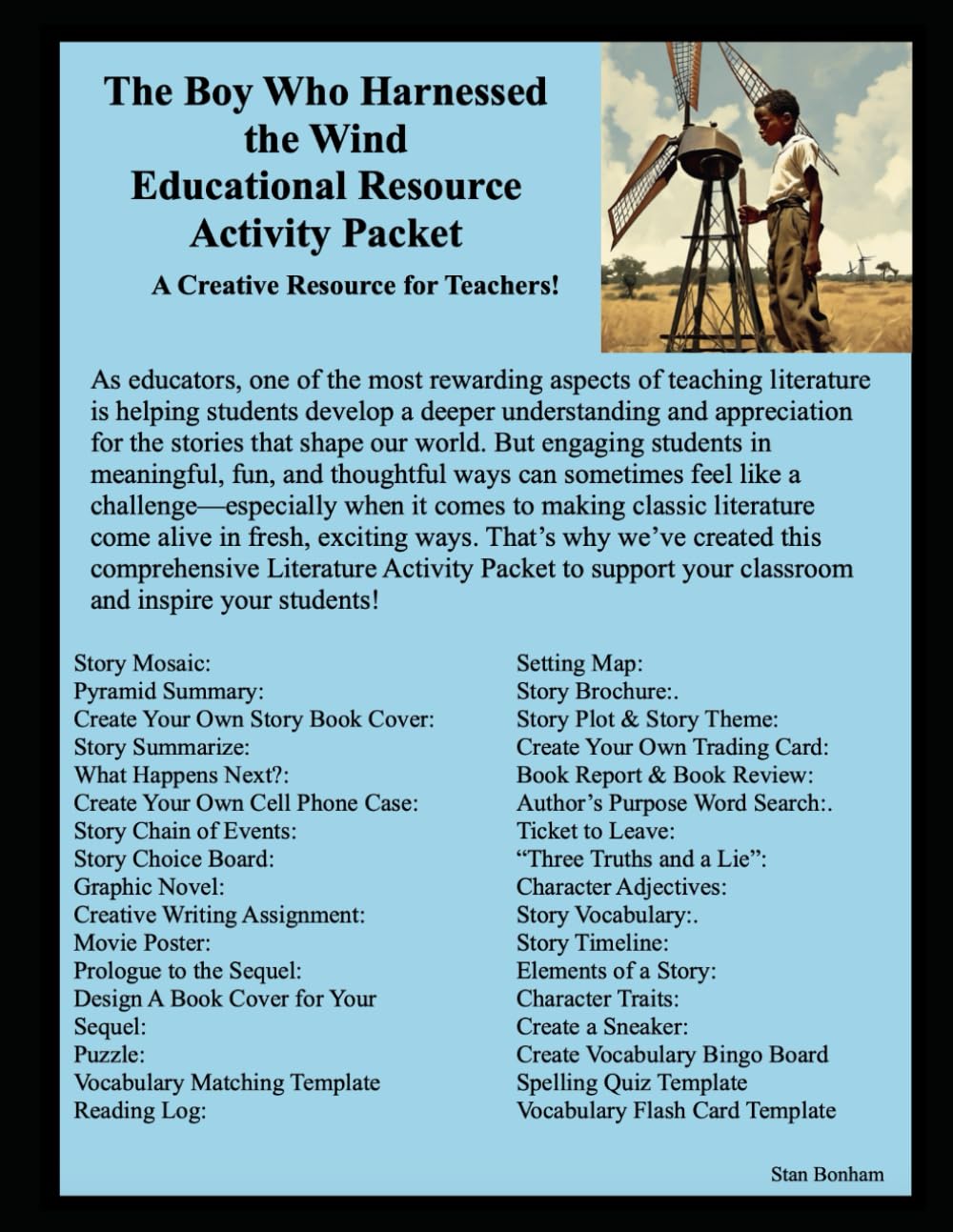 The Boy Who Harnessed the Wind Educational Resource Activity Packet