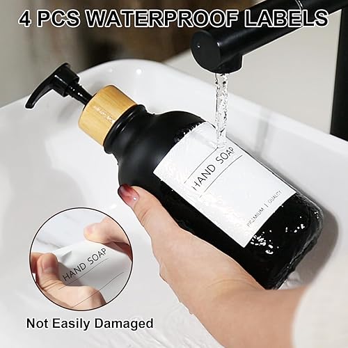 Miniatura 3 de Dispensador de jabón de manos para baño, dispensador de jabón negro para cocina, dispensador de jabón de plástico de 17 onzas líquidas para manos y