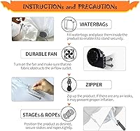 Vista 5 de DomKom Árbol inflable de Halloween, Día de los Muertos, árbol espeluznante del Día de los Muertos de 8 pies con calavera de Catrina y perro sin