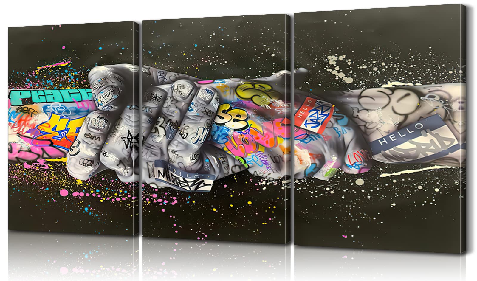 Amazon.co.jp: Mistyefly ポップアートポスター ハンドシェイク 落書き