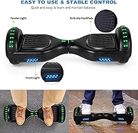 Vista 5 de Patinete autoequilibrante de 16.51 cm con altavoz y luces LED rojas