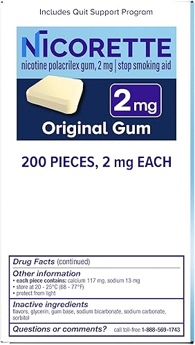 Miniatura 12 de Nicorette Ayuda para dejar de fumar goma de mascar de nicotina, 2 mg, sabor original - 200 unidades