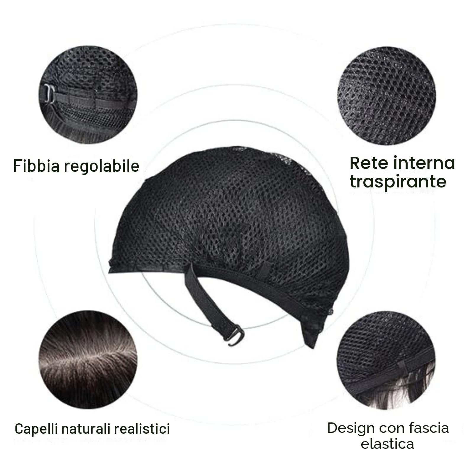 KEYRI Parrucche Donna 12 Breve Bob con Frangetta Liscio Sintetico Fibre Nero Parrucca Shoulder Lunghe Capelli per Ragazza Costume Carnevale Cosplay Festa