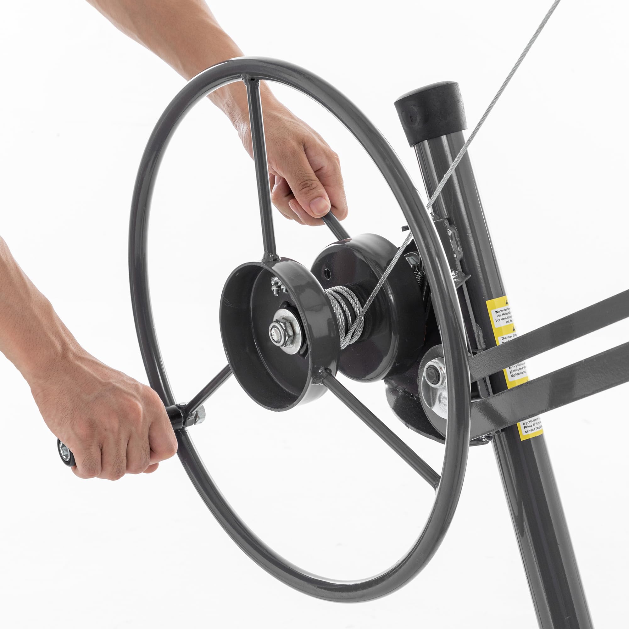Plattenheber Trockenbau, Plattenlift Bis Max. 68 kg, Höhe 180-470 cm, 60-Grad-Neigung, mit 3 Bremsrädern, Hebevorrichtung Lastenheber für Decken und Wände, Grau, HD26041502
