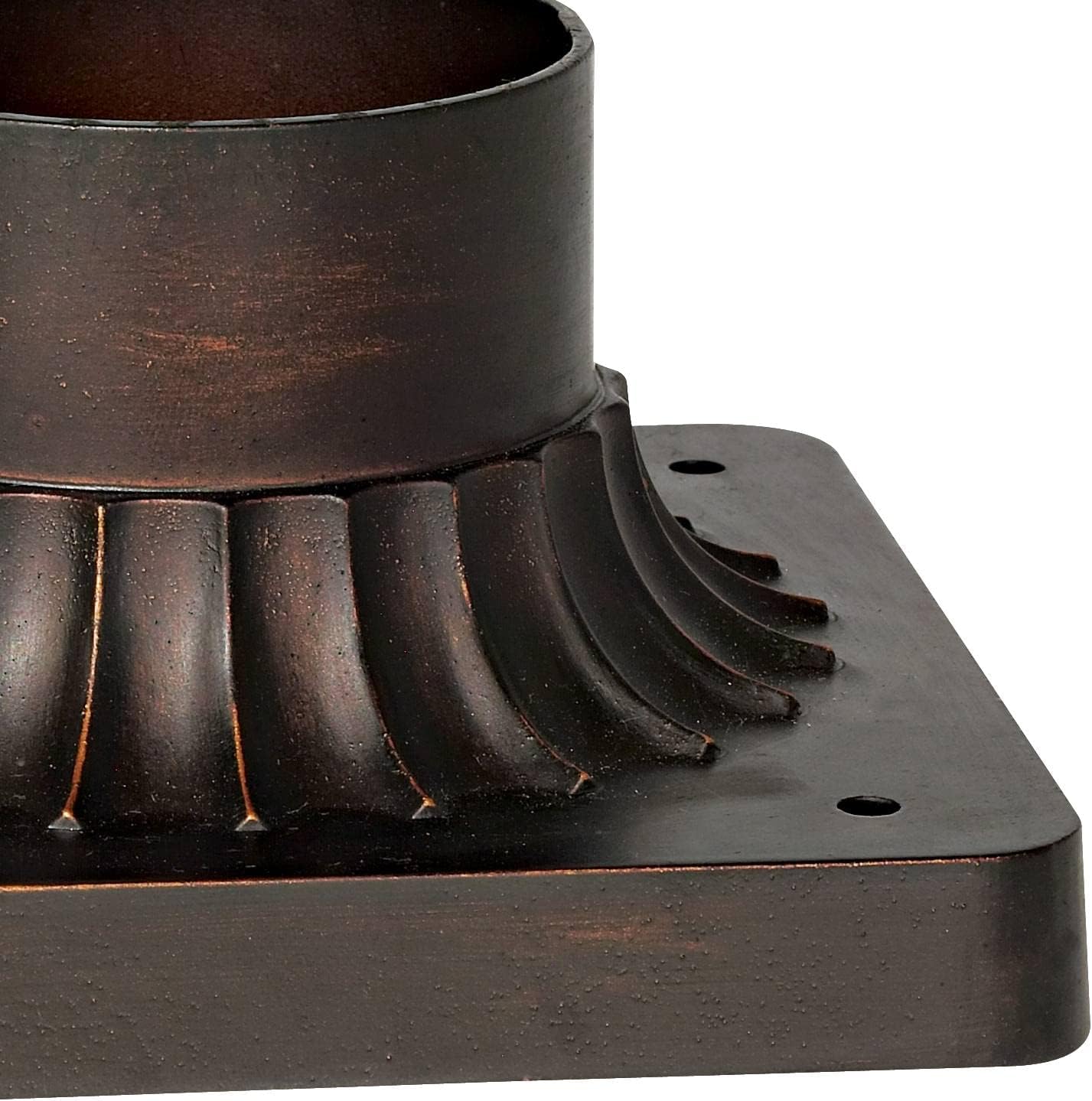 Franklin Iron Works Fallbrook Rustic Industrial Outdoor Post Light with Pier Mount Bronze Metal 15 3/4" Clear Outer Frosted Inner Glass Shade for Exterior Deck House Porch Yard Patio Outside Garage