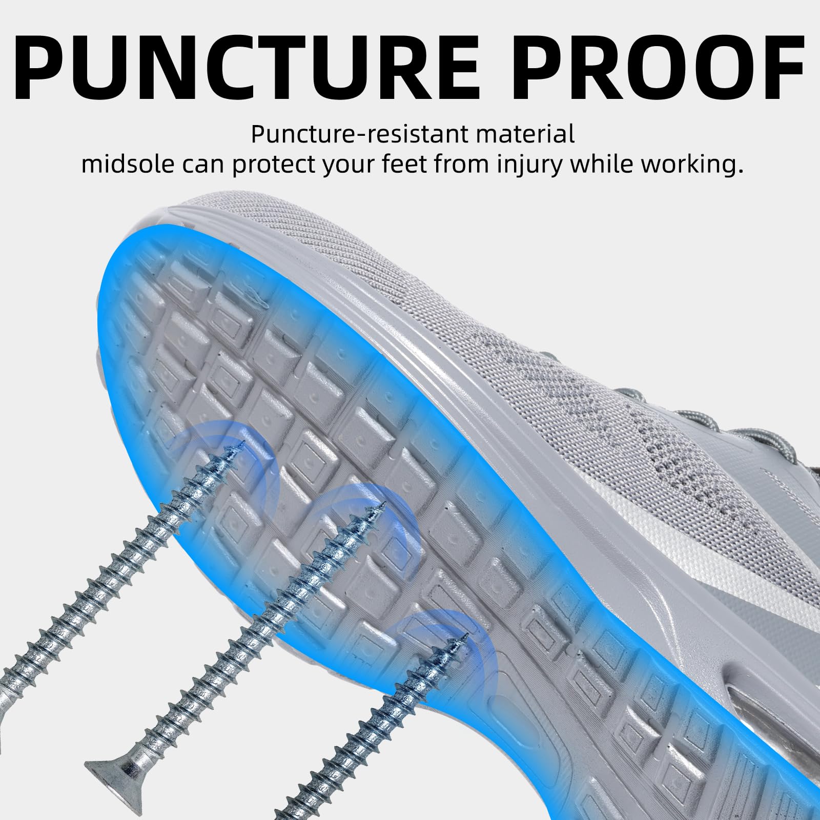 Furuian Zapatos de punta compuesta para hombre, ligeros, de seguridad, transpirables, con puntera compuesta, cómodos e indestructibles, zapatos de trabajo de seguridad