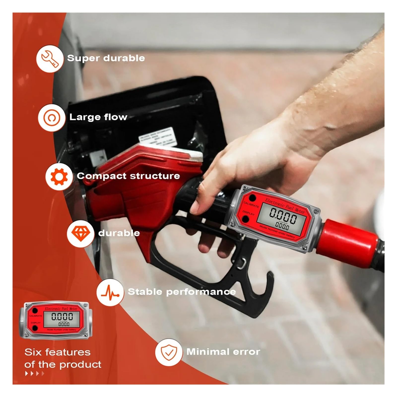 Caudalímetros, Medidor de caudal combustible y aceite con pantalla LCD digital 1 pulgada contador NPT