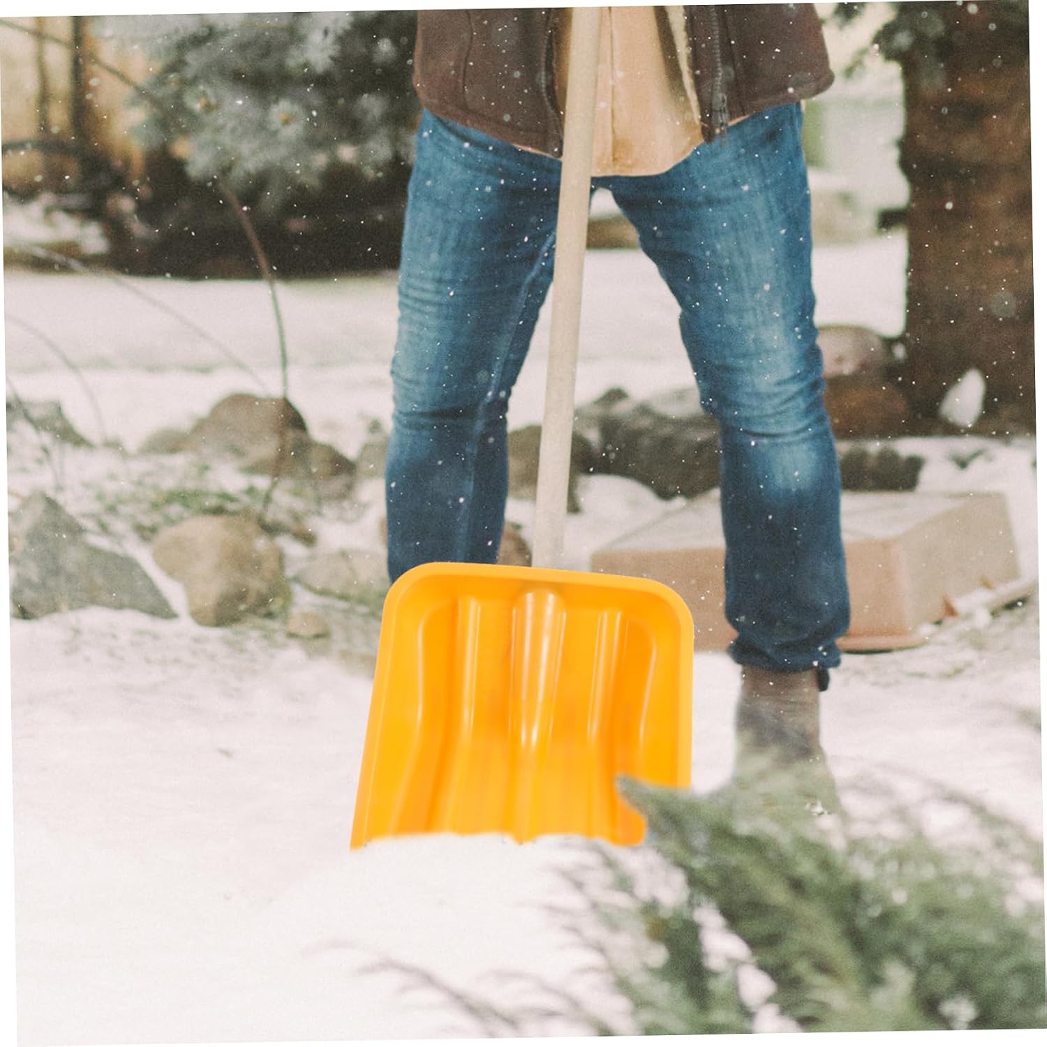 Toyvian Snow Shovel Head Replacement Heavy Duty Ice Removal Shovel Blade Plastic Snow Scoop for Driveway Cleaner for Winter Outdoor Use 13.58 X 11.02 X 3.54 in