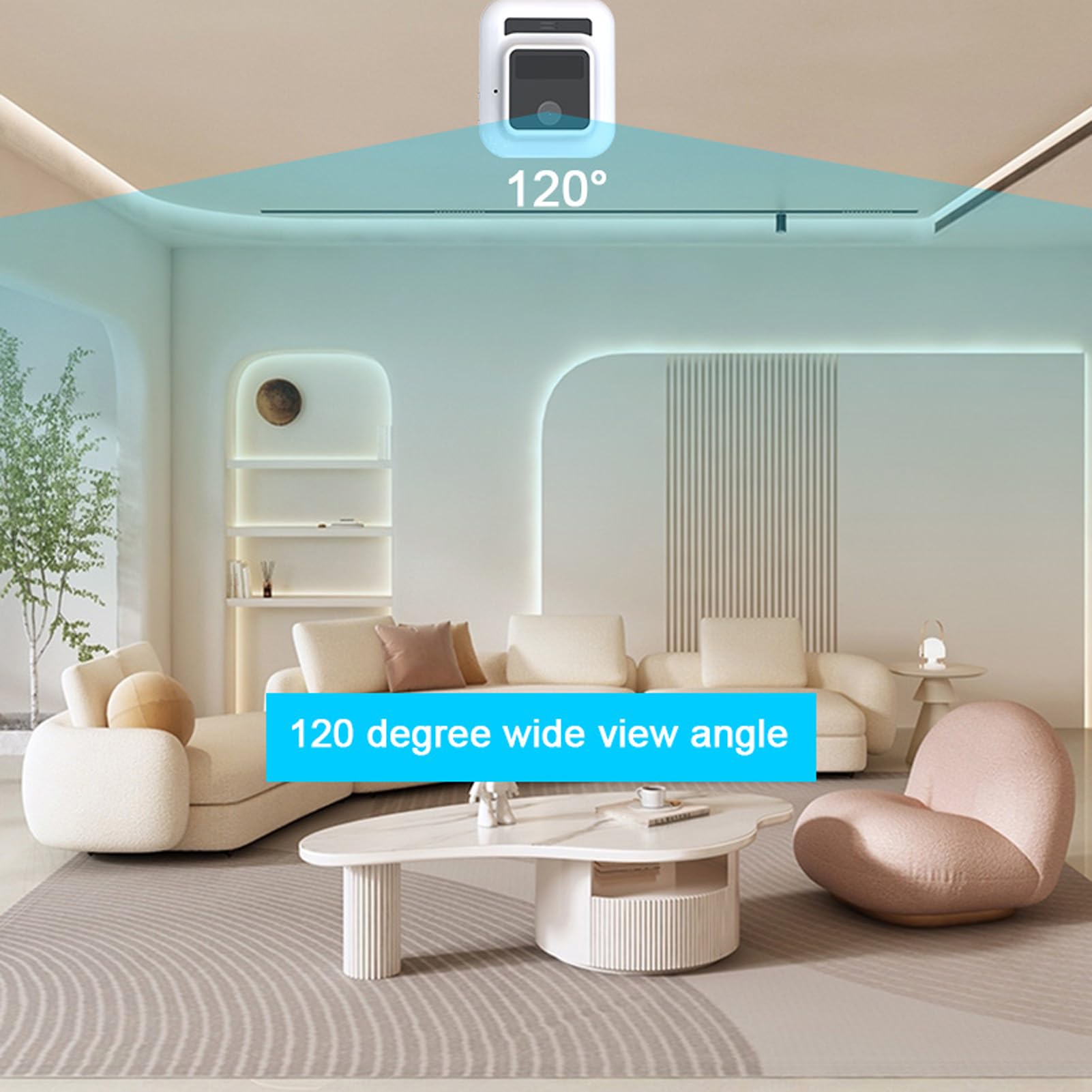 Bezprzewodowa Kamera WiFi, Zoom Cyfrowy 2 MP, Szeroki Kąt 120 Stopni, Alarm w Czasie Rzeczywistym, Połączenie Dwukierunkowe, Noktowizor, Instalacja Magnetyczna, Wewnętrzna Kamera