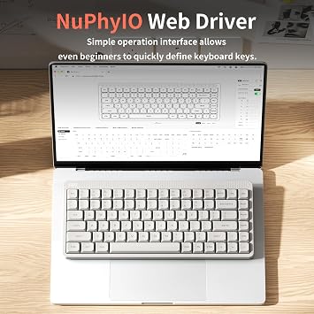 NuPhy Node75 Kablosuz Mekanik Klavye, 75% Çalışırken Değiştirilebilir Özel Düşük Profilli Klavye, 84 Tuşlu Bilgisayar Oyun Klavyeleri, Dokunmatik Hareketleri Destekler, PBT Klavyeler, RGB Arkadan