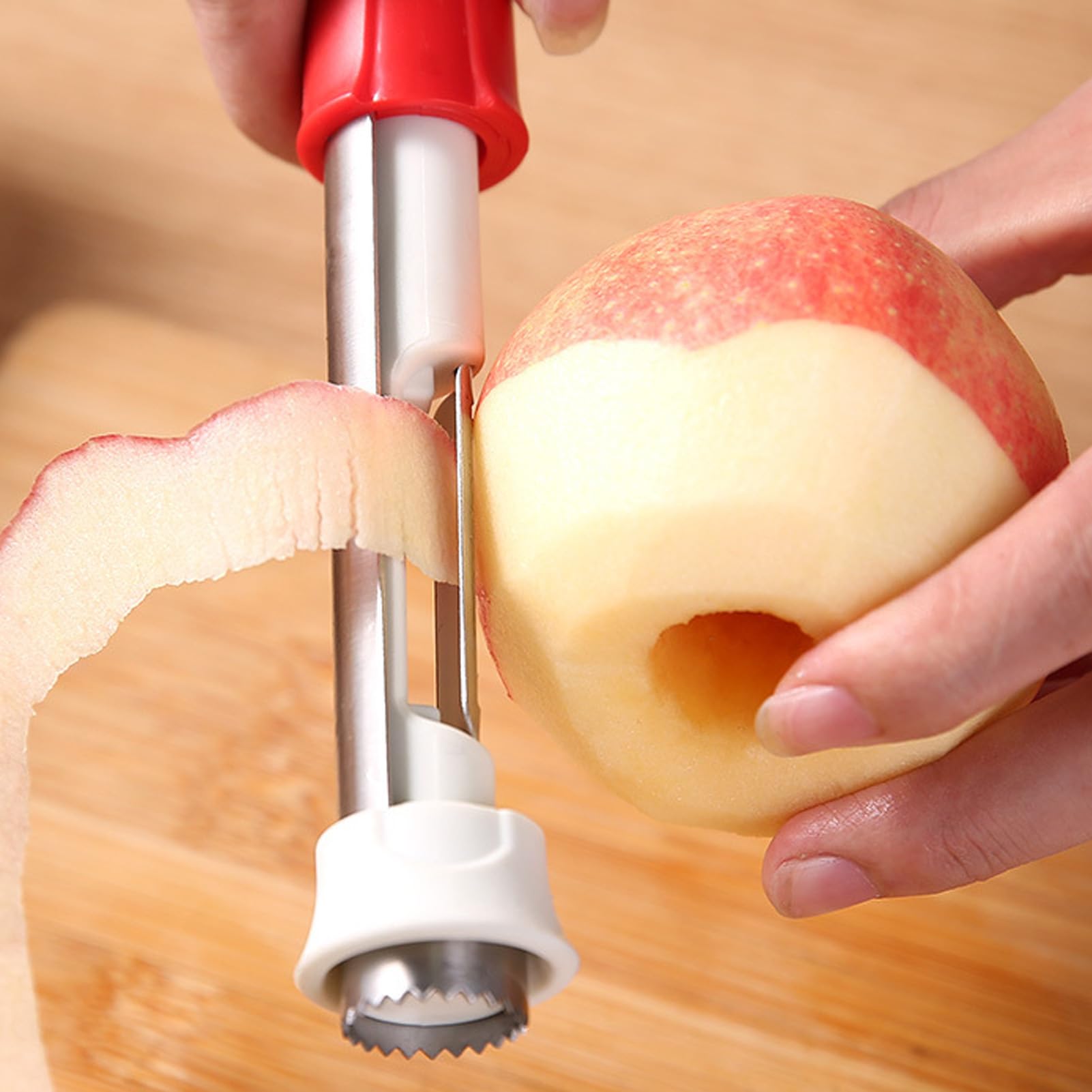 Évideur Et Éplucheur De Pommes 2 En 1 - Acier Inoxydable, Multifonction Pour Pommes Et Poires - 6