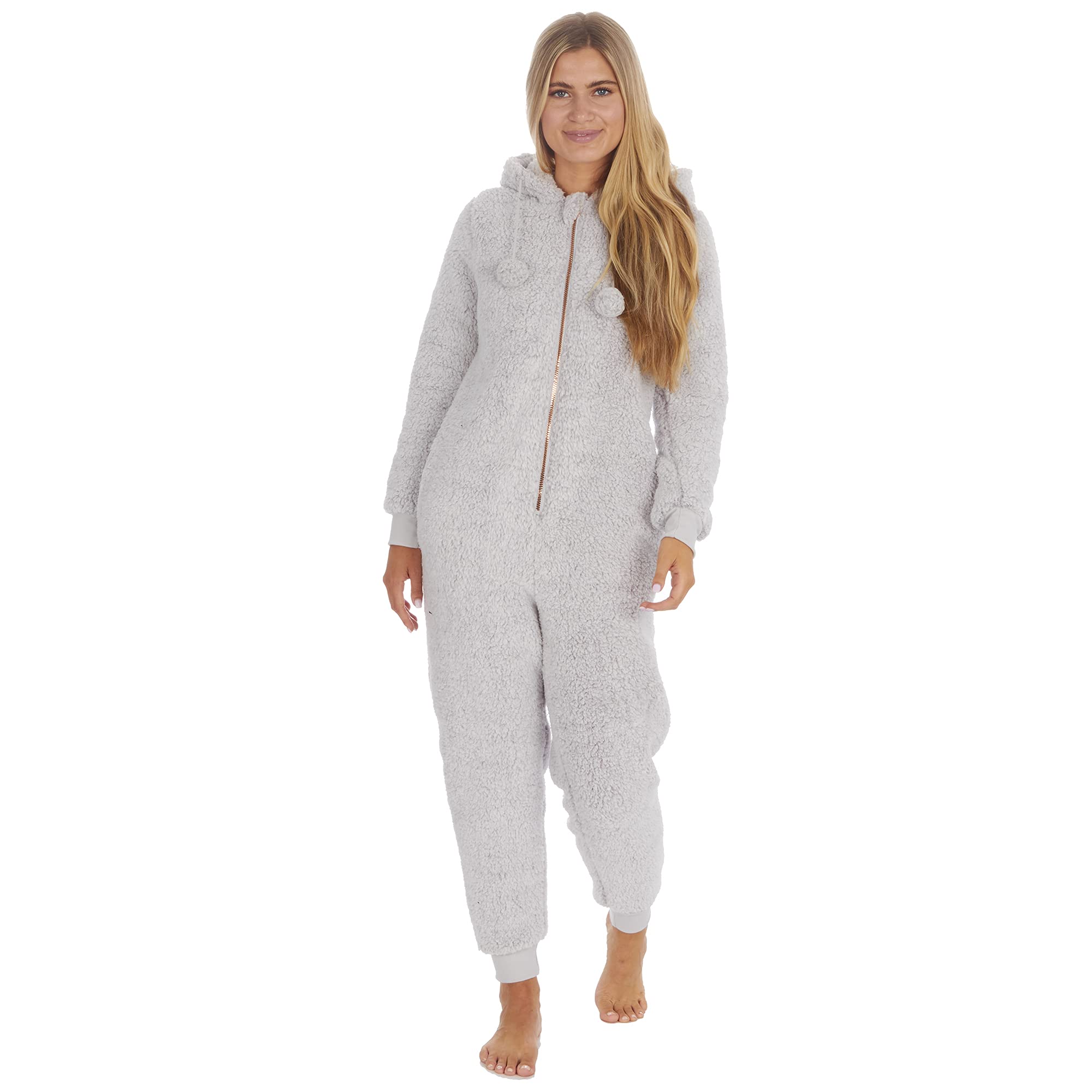STC StoresLadies Warm Winter Plain Borg Fleece Onezee/Onesie ~ S-XL