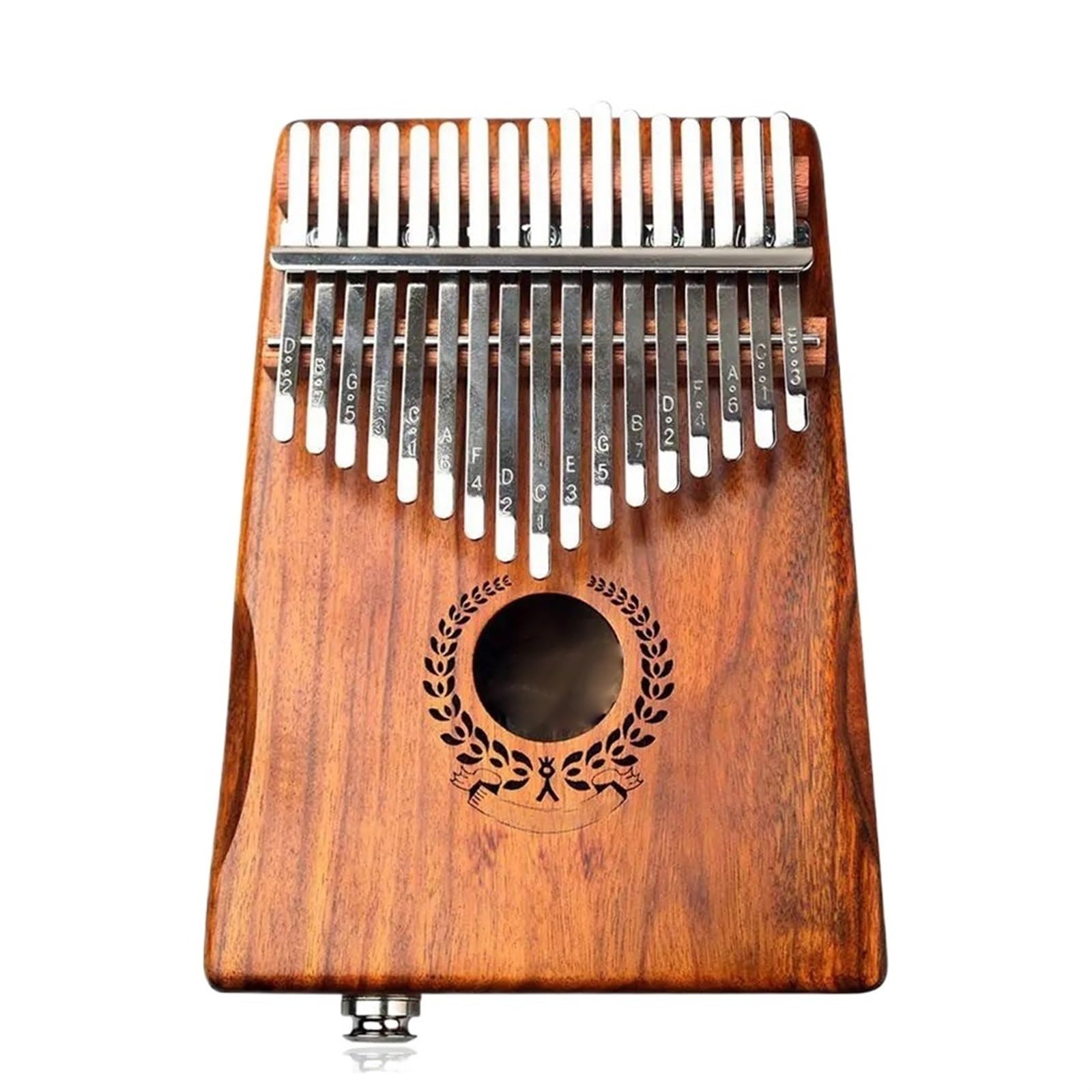 Kalimba-Daumenklavier mit 17 Tasten und Drahtwicklung an Lautsprecher-Tonabnehmer