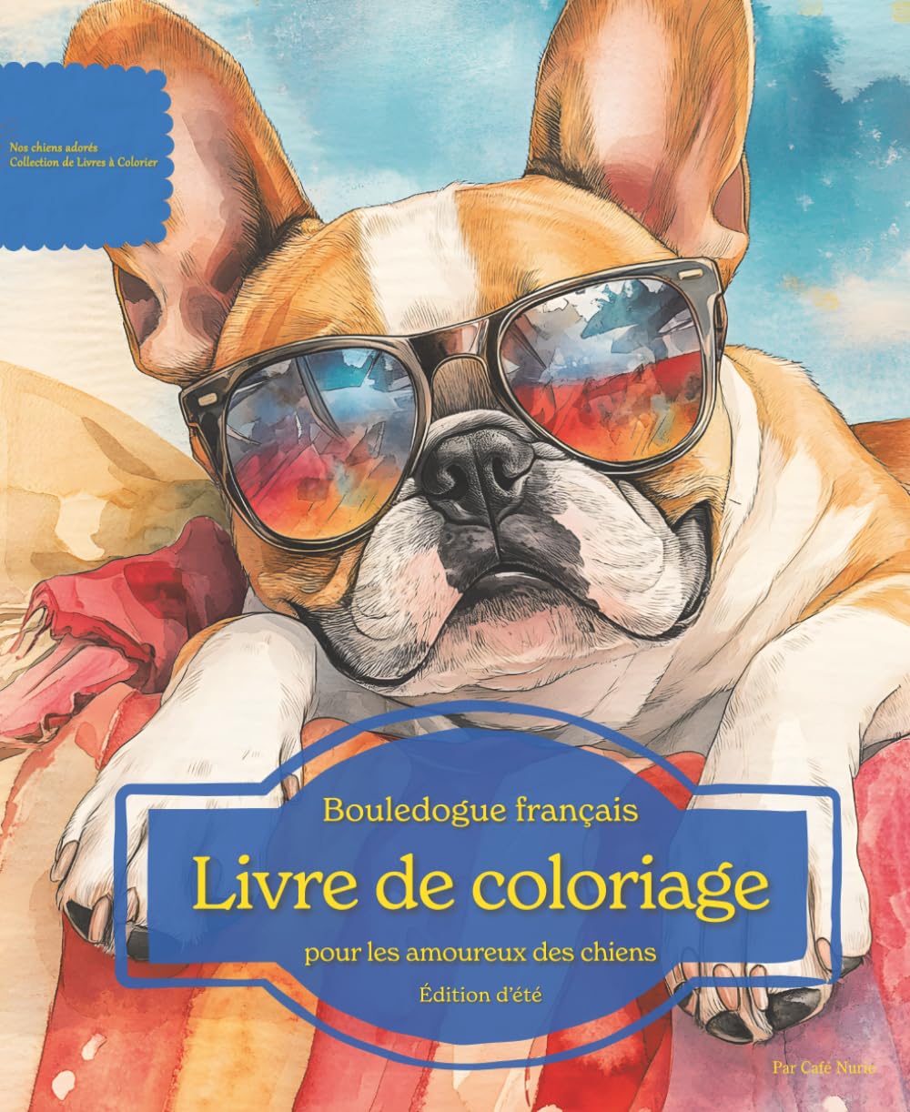 Bouledogue français: Livre de coloriage pour les amoureux des chiens – Édition d’été (Nos chiens adorés)
