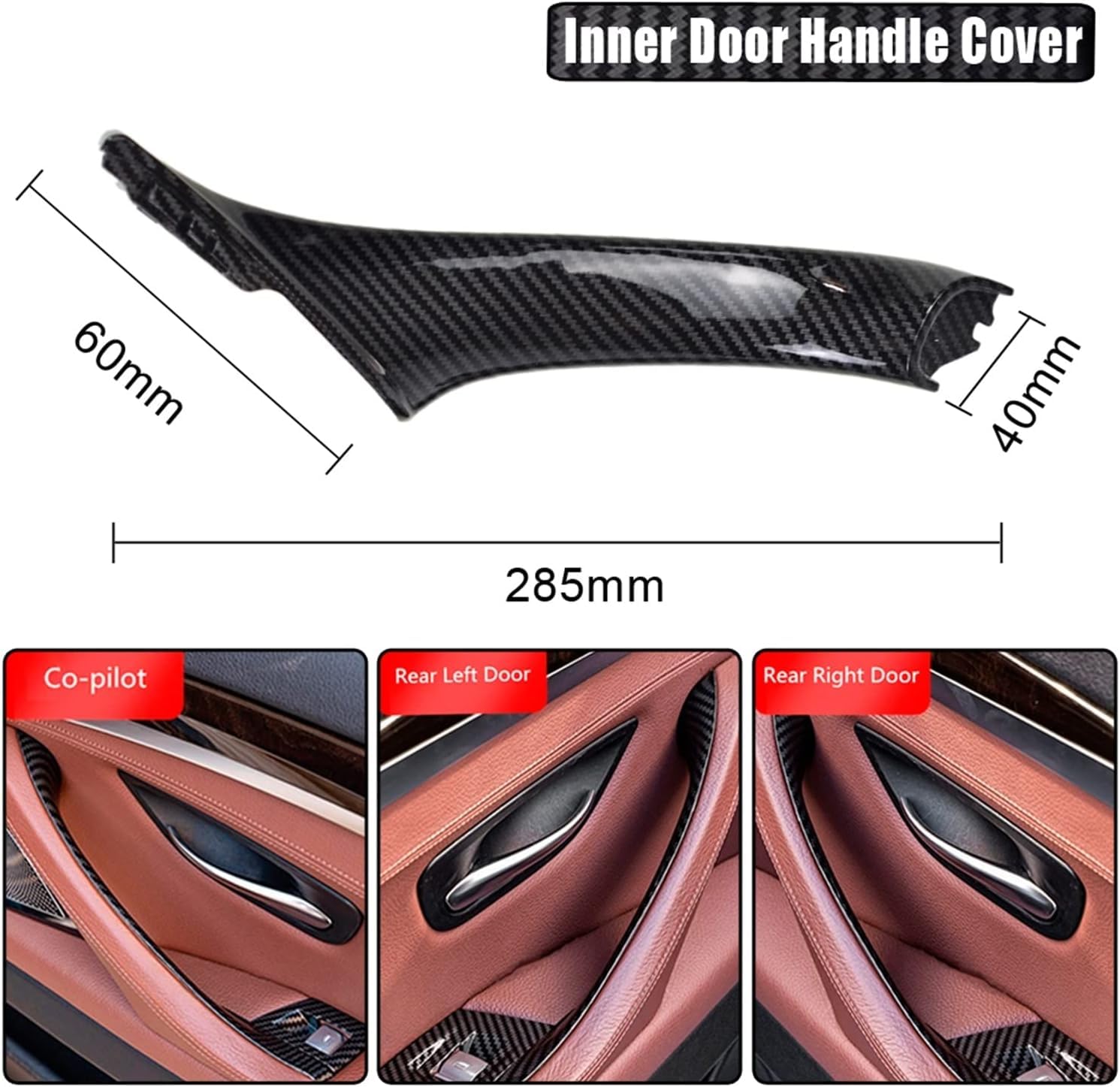 Manijas Interiores Coche,para BMW 5 Serie F10 F11 520 525(LHD),Manillas Puerta Interior Tiras Embellecedoras Manija De Puerta,F/Wine Red-7pcs.