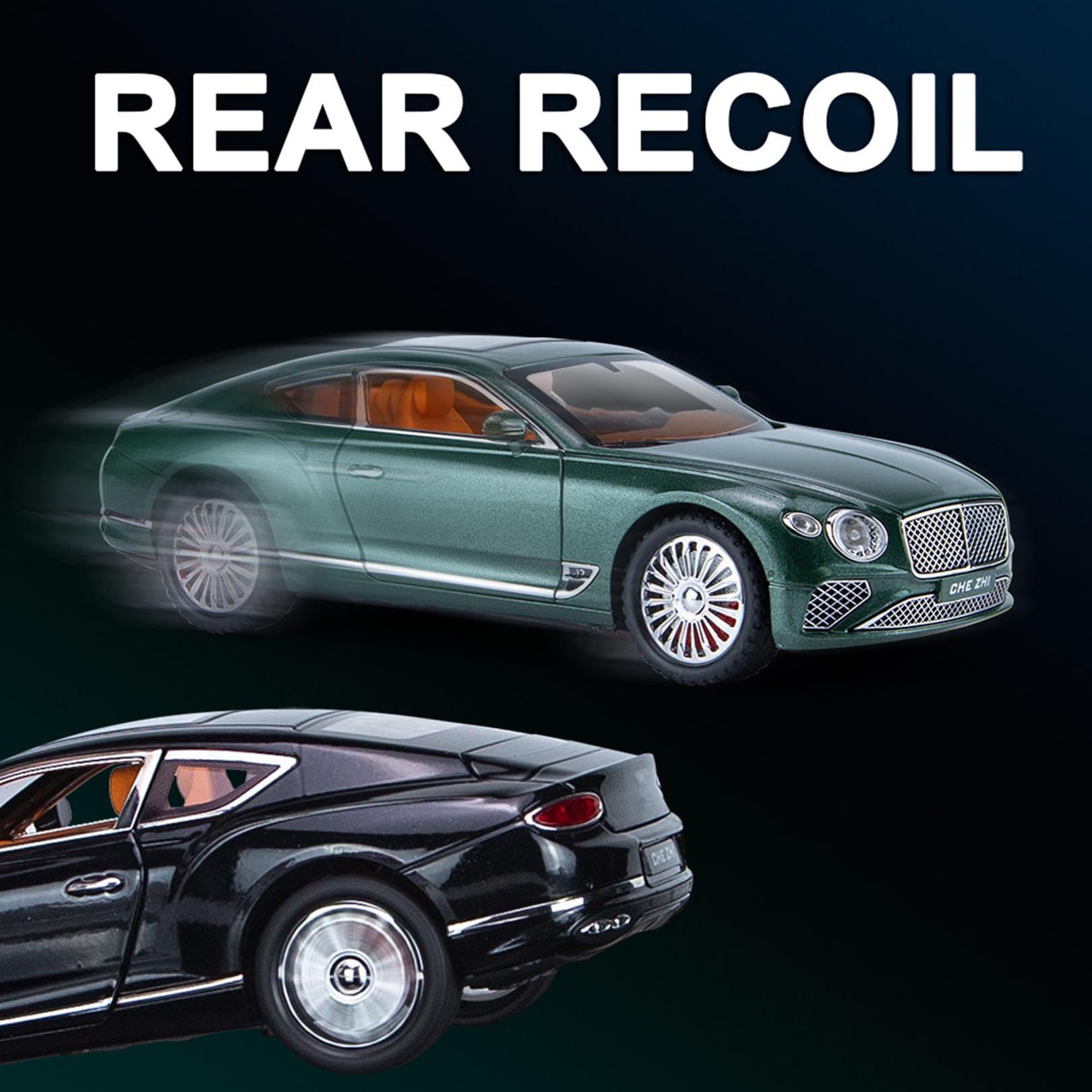 Modellino in scala 1:24, compatibile con Bentley Continental GT, modellini in metallo pressofuso per collezionisti (White)