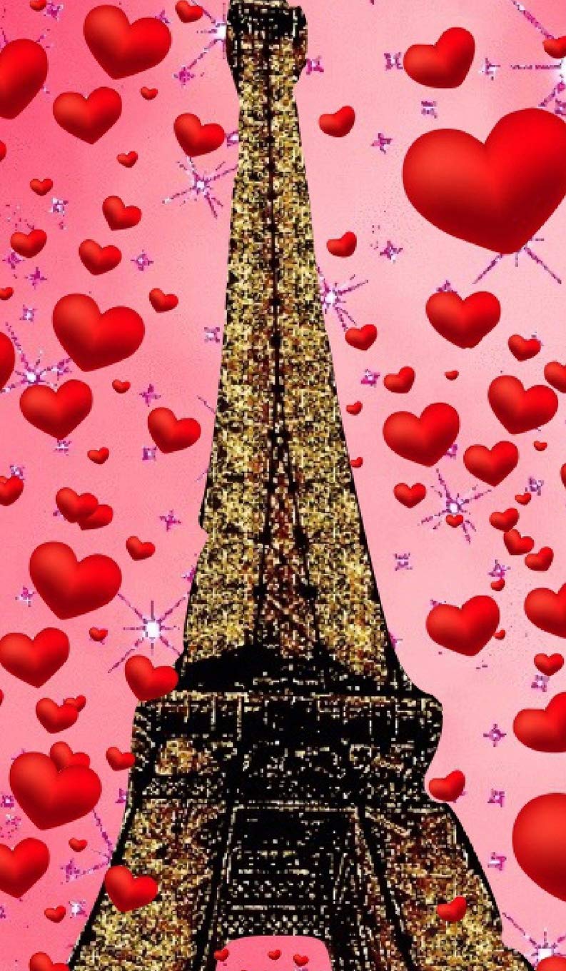 Paris eiffel tower glitter glitter red hearts creative blank journal sir Michael designer edition: Paris eiffel tower glitter red hearts creative blank journal sir Michael