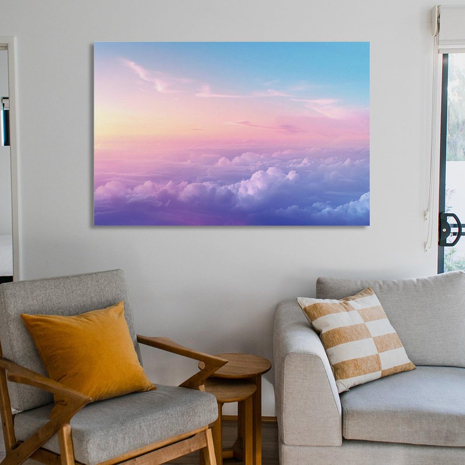 Amazon.co.jp: 絵画 夕方の日没のスカイライン アートパネル