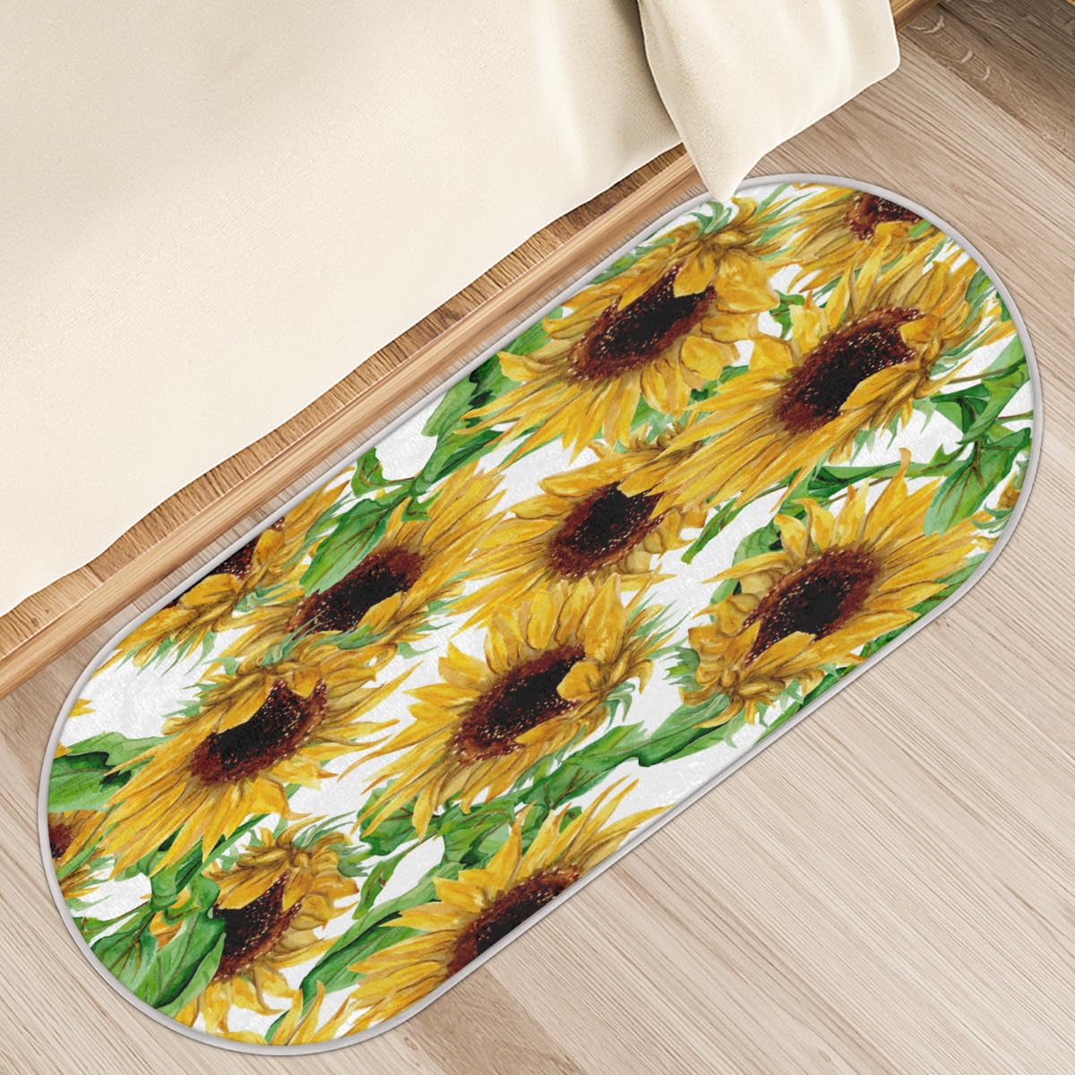 Tapis de maison épais et design floral jaune TropicalLife de qualité supérieure