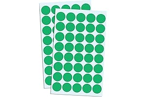 2000 Pack, 3/4" Round Green Sticker Dots Circle Labels