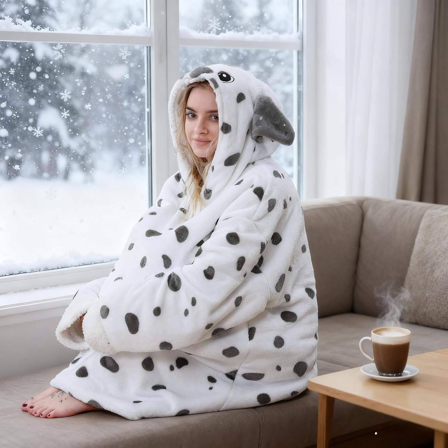 Oversized Hoodie Blanket, Wearable Blanket sweatshirt, Ultra Soft Sherpa Fleece Comfy Snuggle Hoodie - Image 3