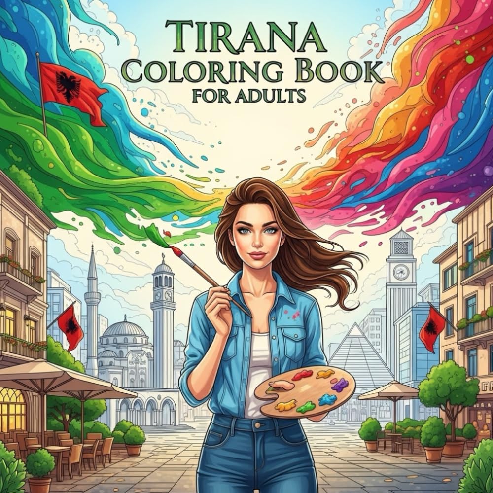 Tirana Coloring Book for Adults: From the Heart of Albania Bold and Easy Pages Simple Designs for Travel and Relaxation for Adults, Teens, and Seniors to Relax and Relieve Stress