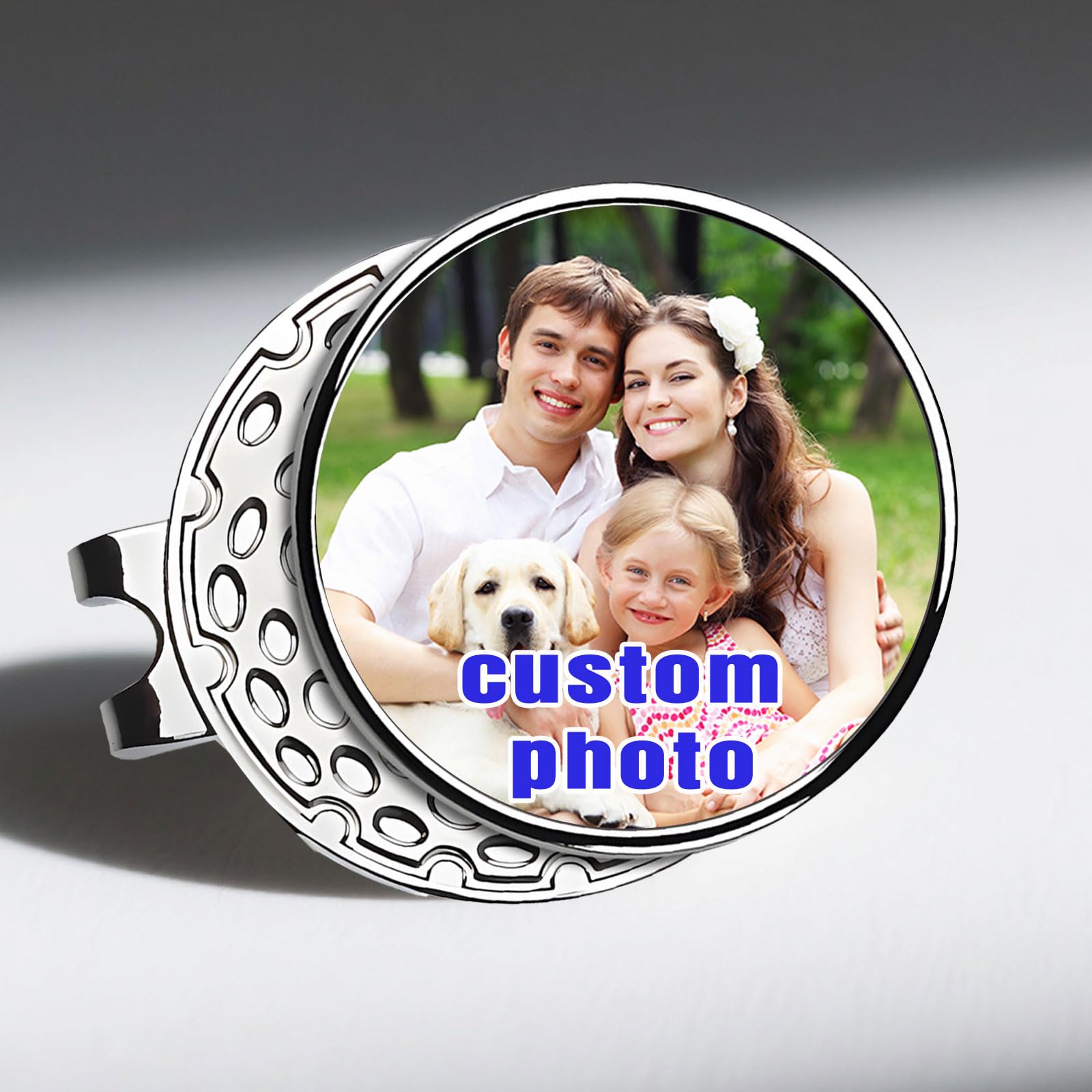 QSZ Personalised Golf Ball Markers Hat Clip with Photo Text