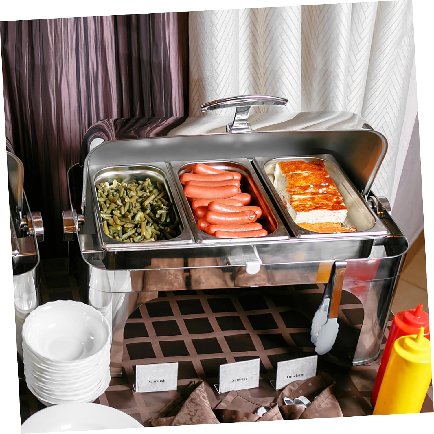 Half Size Perforated Steam Table Pan Stainless Steel Hotel Pan Deep Catering Pans for Cafeterias Hotels Buffets Commercial Food Service 12.79 X 6.92 X 3.66 in 1 Pack