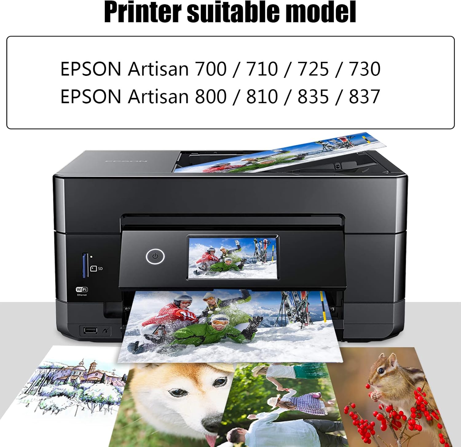 NoahArk 7 Packs T098 T099 Remanufactured Ink Cartridge Replacement for Epson 98 99 for Artisan 700 710 725 730 800 810 835 837 Printer (2 Black,1 Cyan,1 Magenta,1 Yellow,1 Light Cyan,1 Light Magenta)
