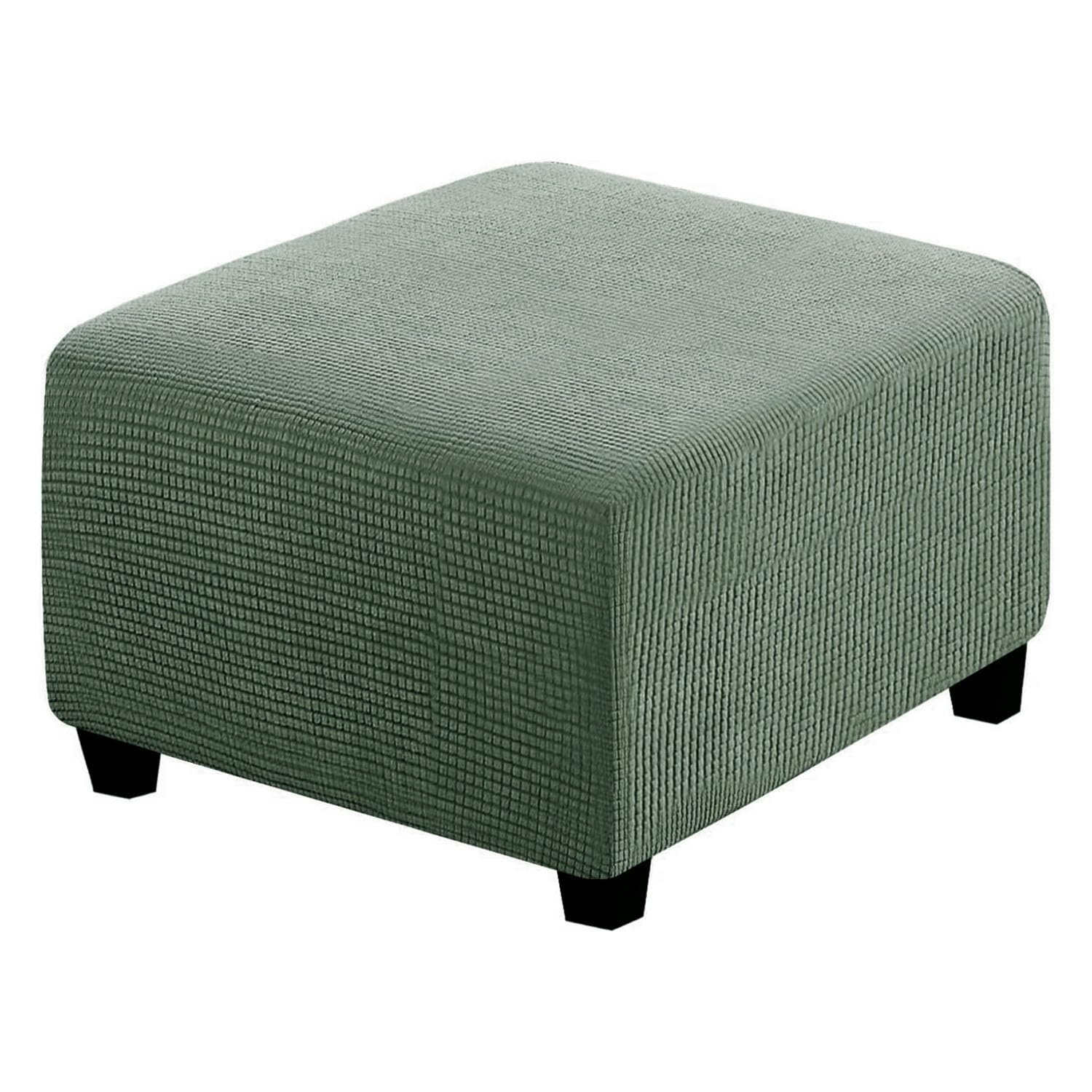 YYDSWTW Footstool Stool Cover Seat Cover Stool Covers Square Foot Rests for Living Room Footstools and Pouffes Stool Cover Footstool Cover 33-43cm green