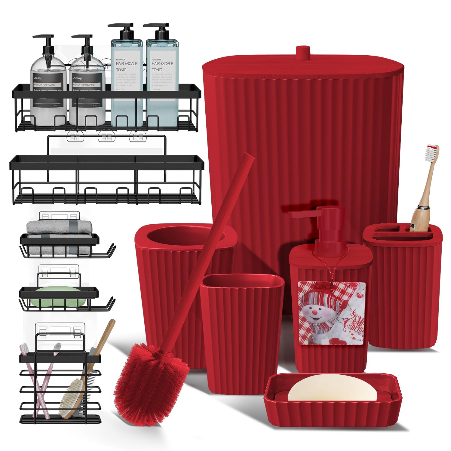 Amazon.com: Clara Clark Bathroom Set - Christmas Bathroom