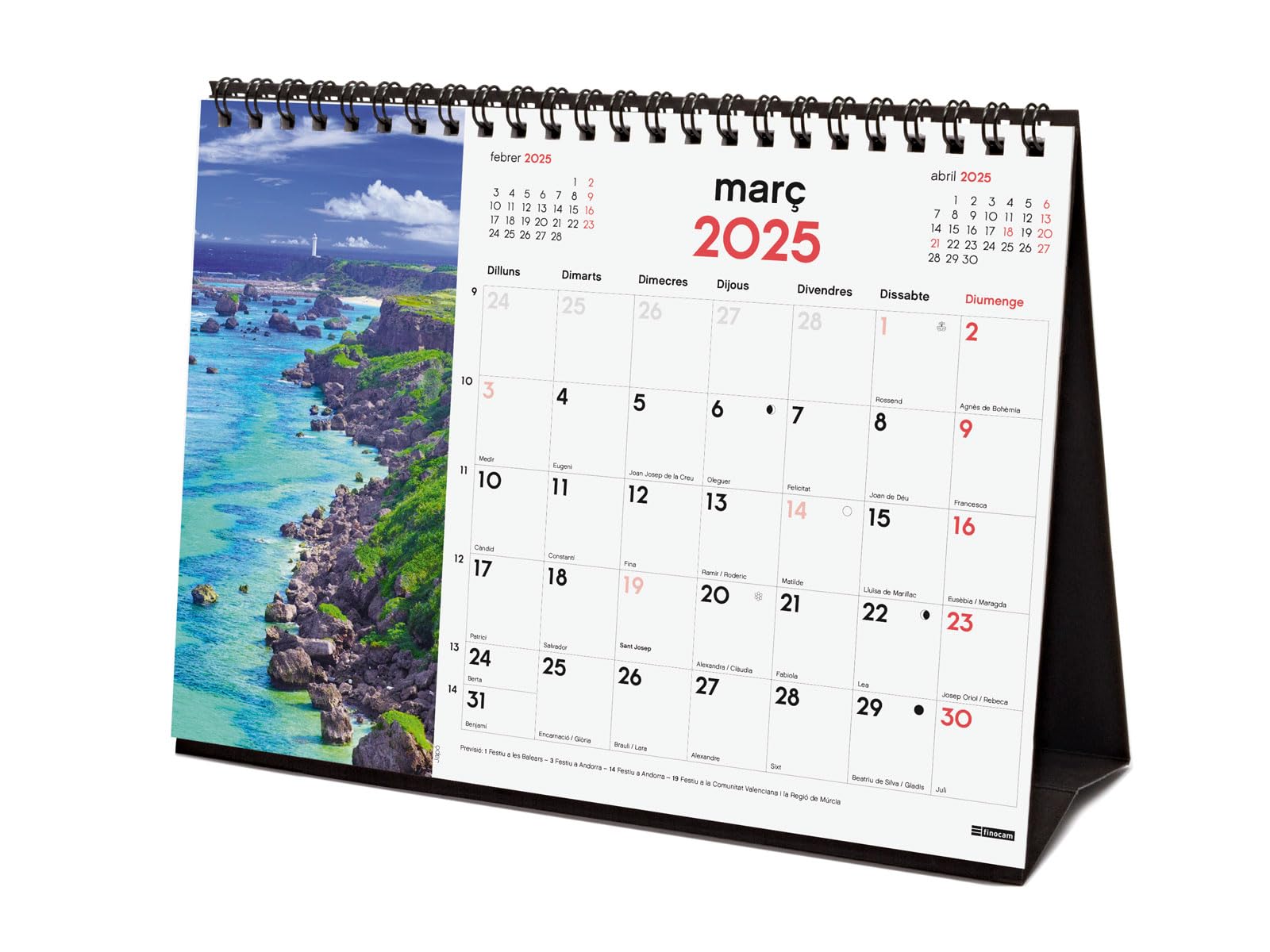 Finocam - Calendar Desktop Images to Write 2025 Month View January 2025 - December 2025 (12 months) Paradise landscapes Catalan - Image 4