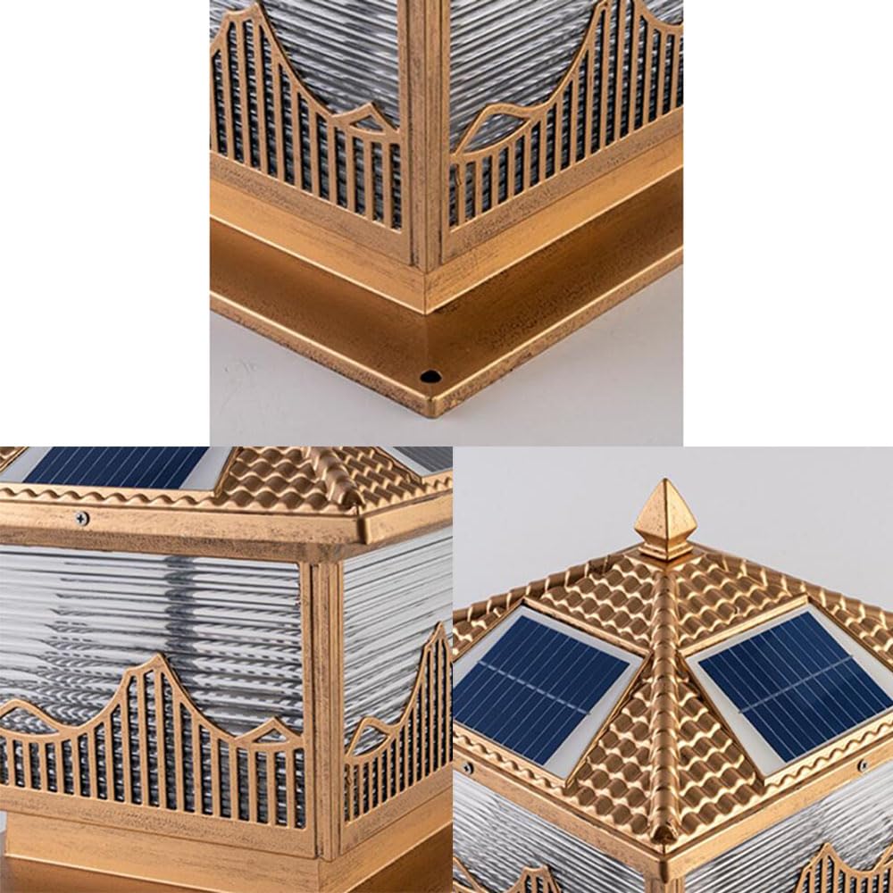 Wodoodporna Lampa Solarna IP54, Zewnętrzna, Słoneczna, Słupek Oświetleniowy, Dekoracja Ogrodzenia Domu, Kwadratowa Lampa Ścienna, Kolumna Reflektora, Lampa Na Taras, Patio, Ogród, Podjazd KNBVFHG