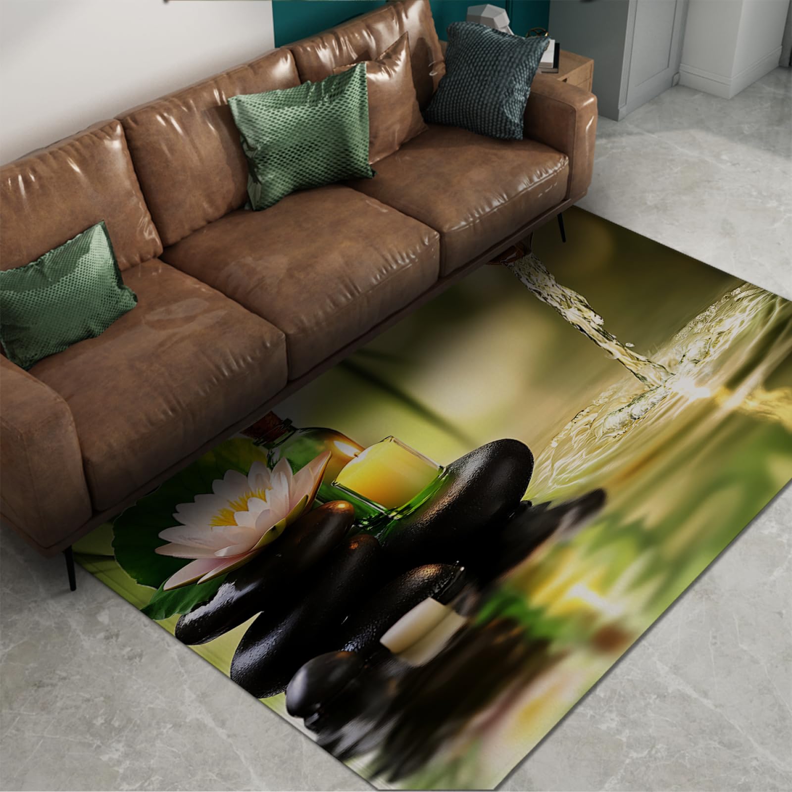 Tapis de style méditation à poils ras 180x240cm mince et stable