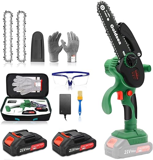 Mini Motosega Goldsea 2 Batteria 21V 800W 6 Pollici Sega a Batteria...