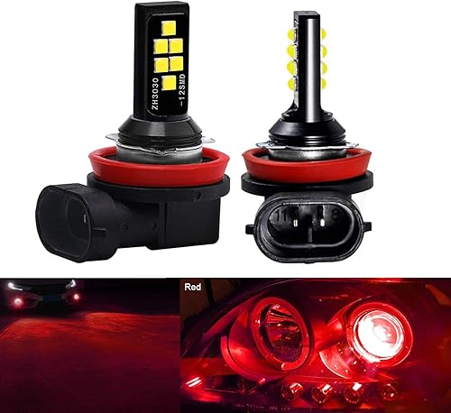 Socal-Led Lighting 2x Focos avanzados de luces Led de niebla, 3030 SMD brillante, colorido, diurno de la ejecución de la lámpara DRL, Rojo