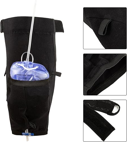 Miniatura 4 de Soporte para bolsa de pierna de catéter, soporte de bolsa de catéter de tela de algodón, dispositivo de estabilización de catéter, soporte de bolsa