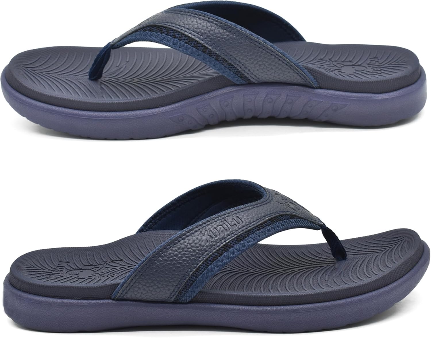 KuaiLu Mens Sport Flip Flops Comfort Orthotic Thong Sandals with Plantar Fasciitis Arch Support Outdoor Summer Beach Size 7~15 - Image 8