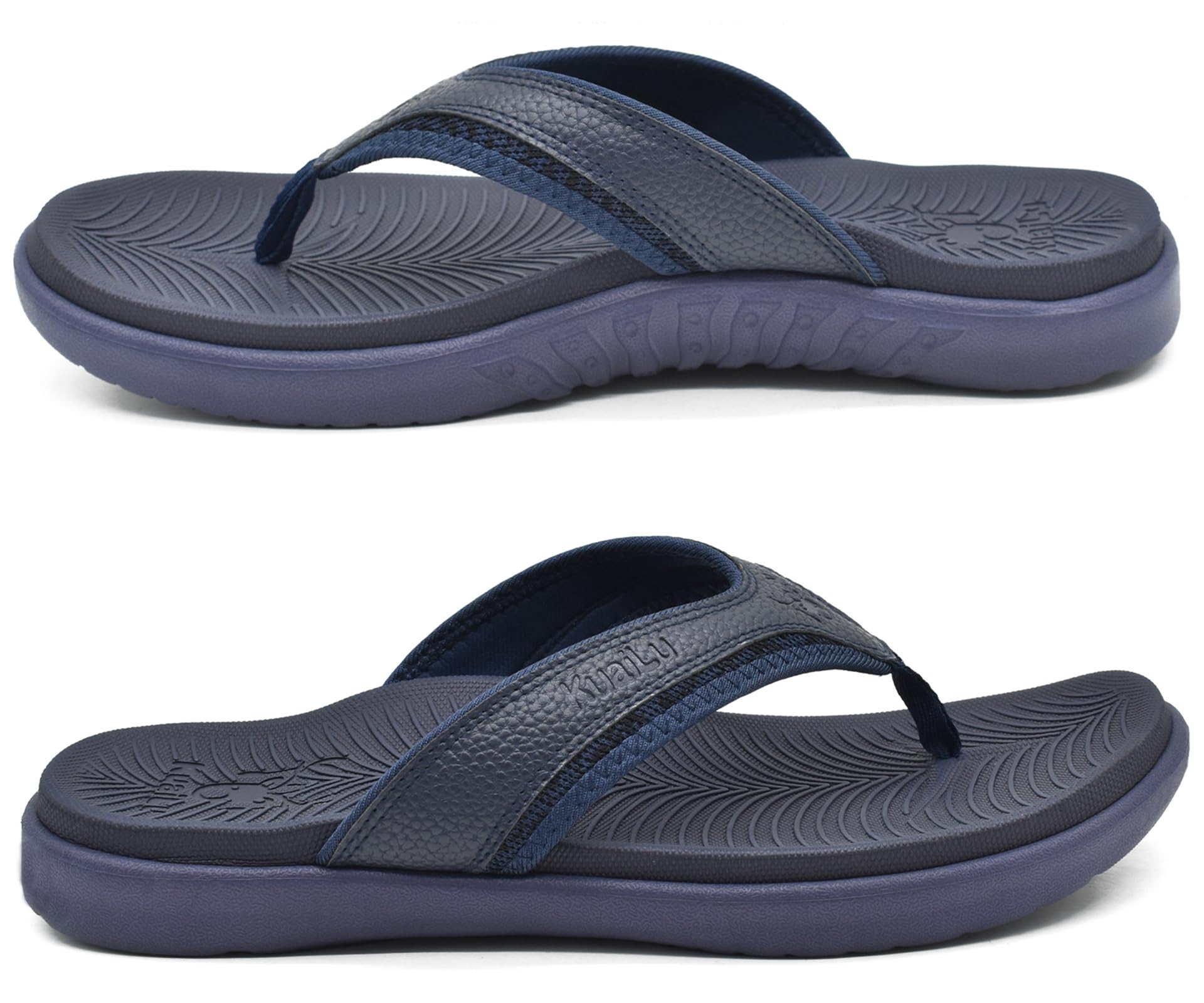 KuaiLu Infradito Uomo con Comode Ortopedichehe Arch Support Spiaggia Piscina Estive Sportivi Sandali Ciabatte Leggere Antiscivolo Gomma Suole 40-49