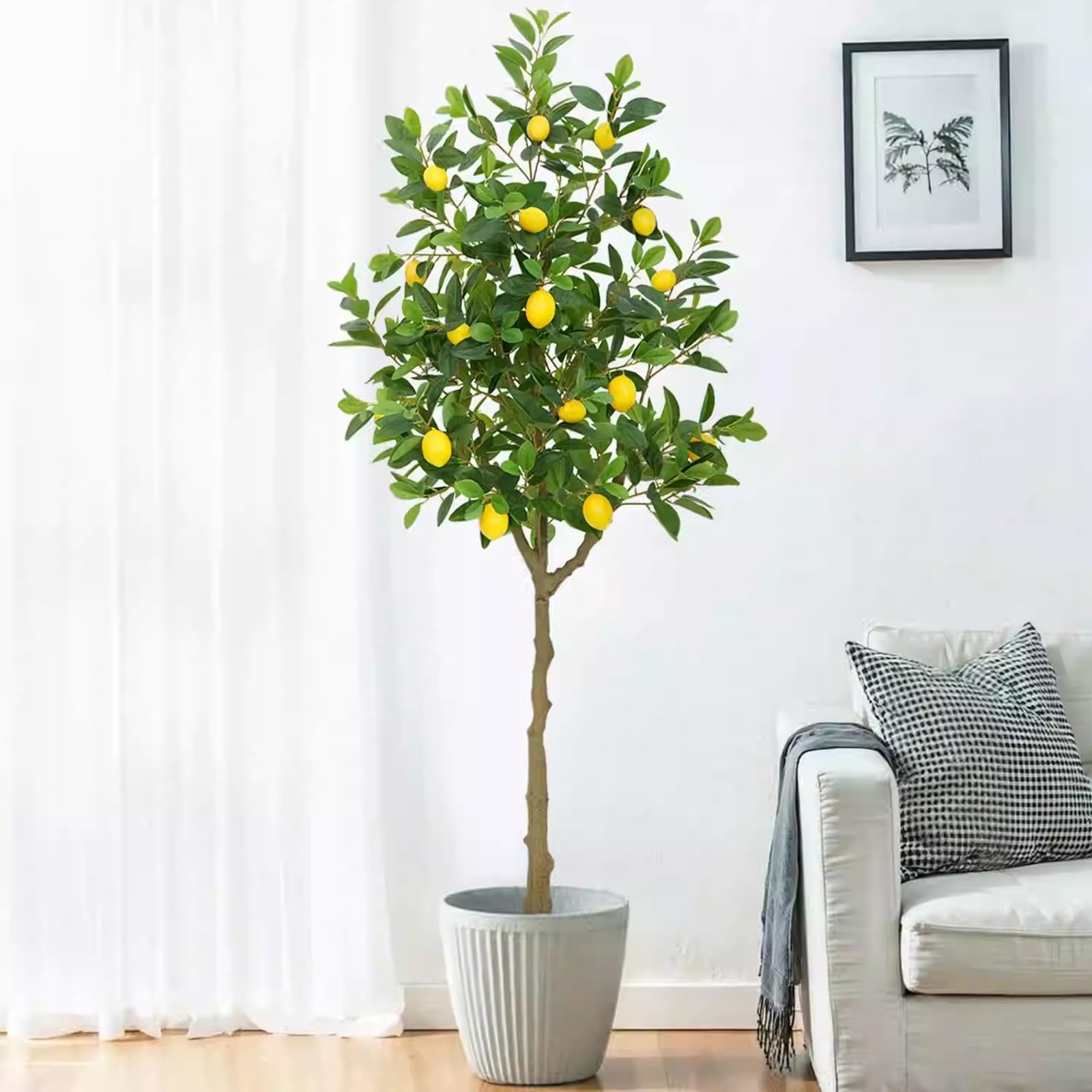 Amazon｜幹付き人工レモンの木、レモンの入った人工鉢植えの木、人工