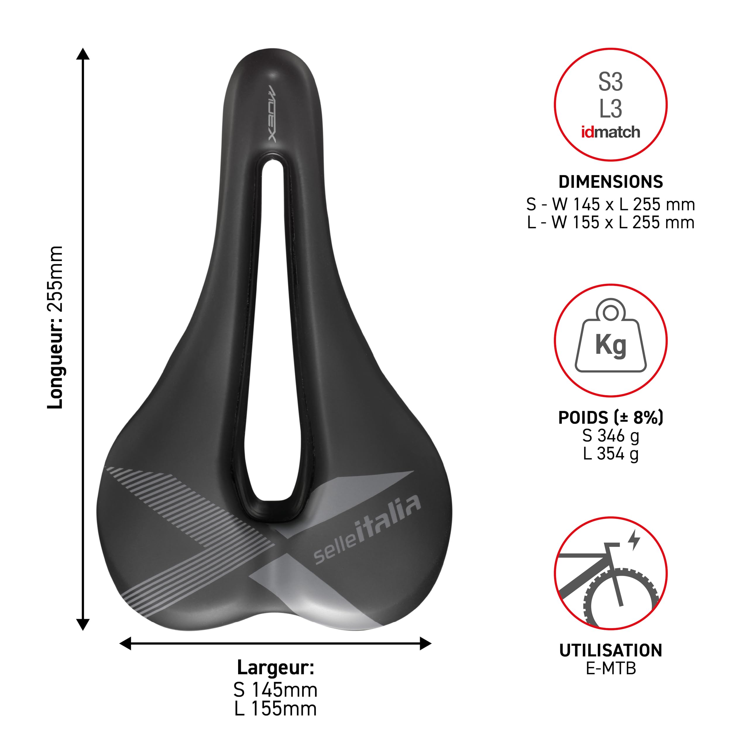 Selle Italia X-Bow Superflow - Selle de Vélo Enduro Bike, E-Bike, E-Mountain Bike, VTT, Trou Anatomique, Cadre en Alliage FeC, Amortisseurs