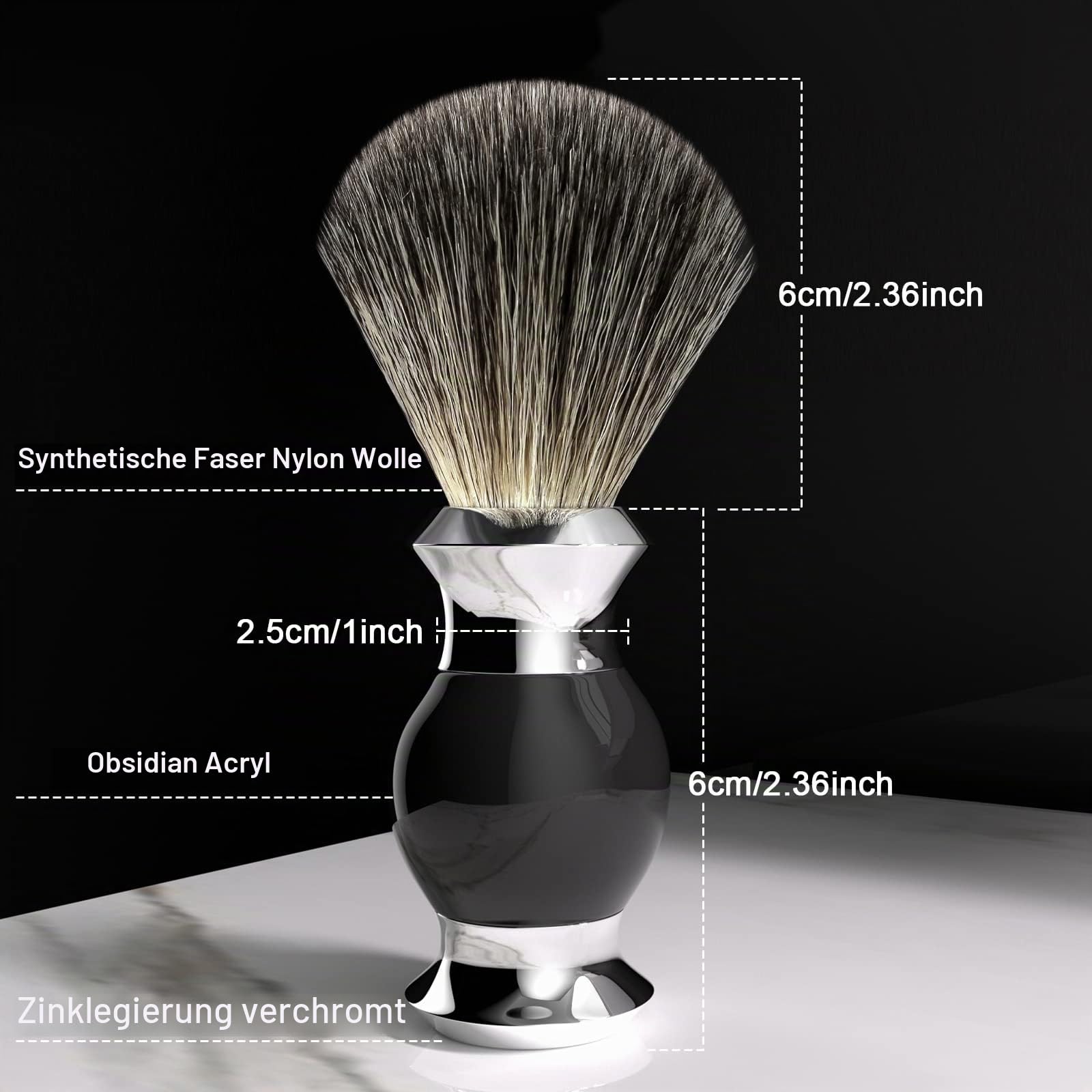 GRUTTI 3-in-1-Rasierset für Männer,Rasierhobel Ständer + Dachshaar-Rasierpinsel + Rasierschale, Rasiererhalter kompatibel mit Gillette-Rasierer manuellem Rasierer,Geschenk-Rasierset für Männer