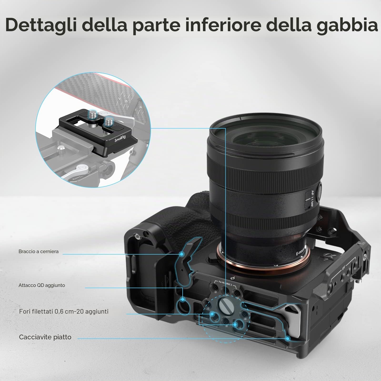 (Versione Aggiornata) SMALLRIG Cage per Sony Alpha 7R V/ 7 IV/ 7S III/ 1/ 7R IV - 3667C