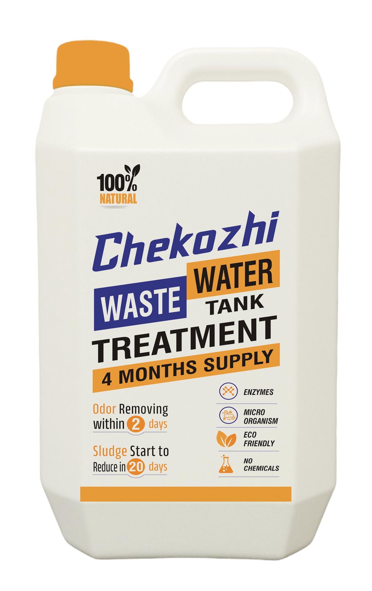 Chekozhi Waste Water Tank Cleaner and odor remover, Bacterial Treatment, Reduces Sludge (5000ML)