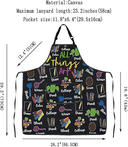 Miniatura 3 de G2TUP Regalo para amantes del arte, delantal de arte con profesor de arte, artista, pintor, regalo, regalo de apreciador de arte