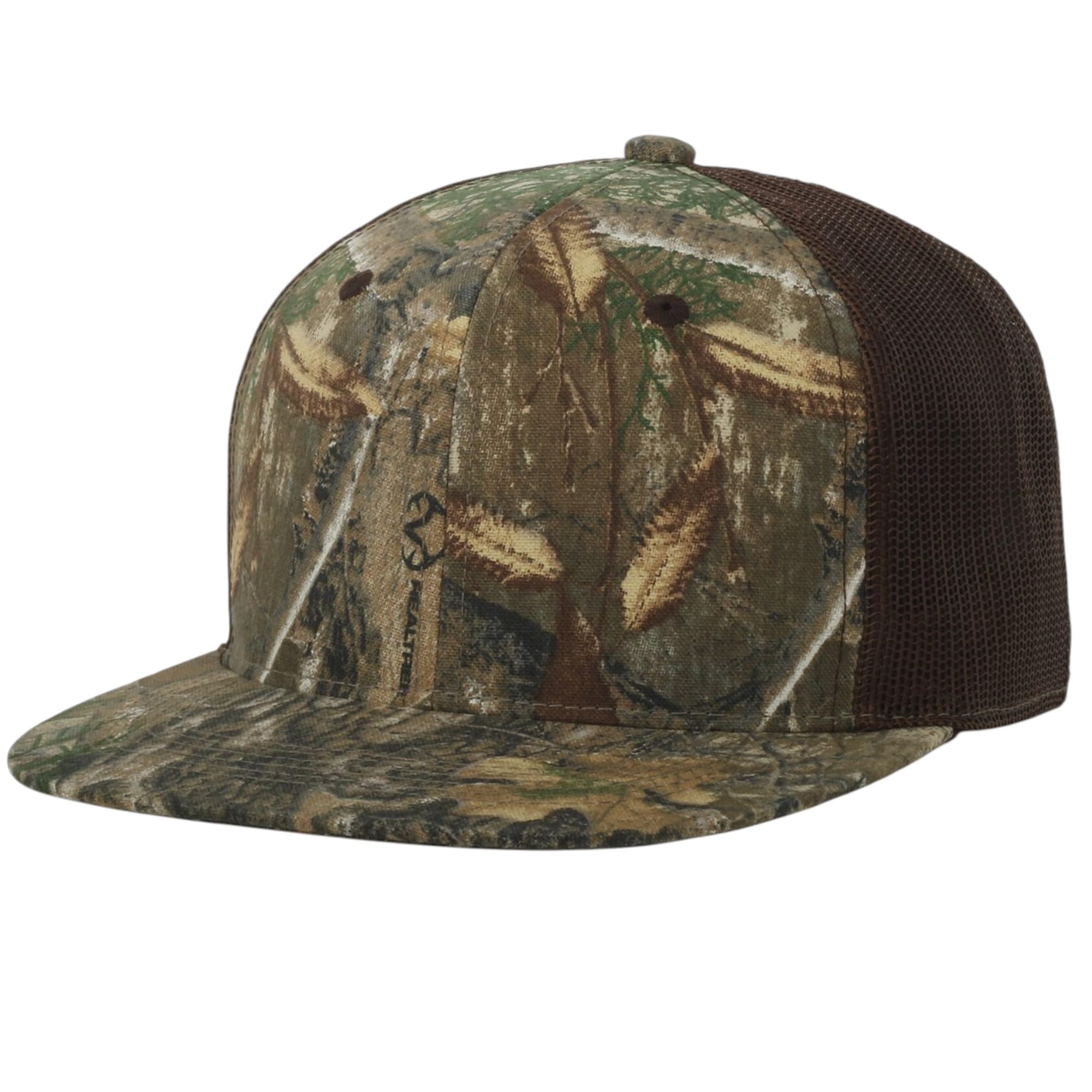 Realtree Antler Logo Patriotic Flag Hunting Camo Mesh Back Flat Bill Trucker Hat
