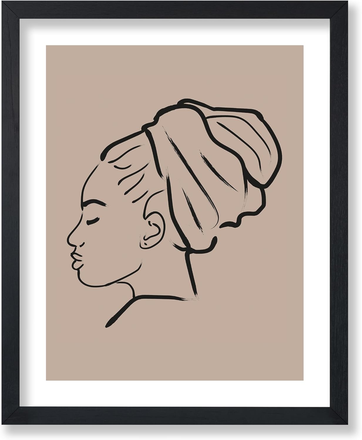 Poster Master African Woman Poster - Retro Silhouette Print - Line Art - Minimal Illustration - Chic Boho Decor - Modern Sketch - Abstract Design - Great Girl's Bedroom Decor - 8x10 UNFRAMED